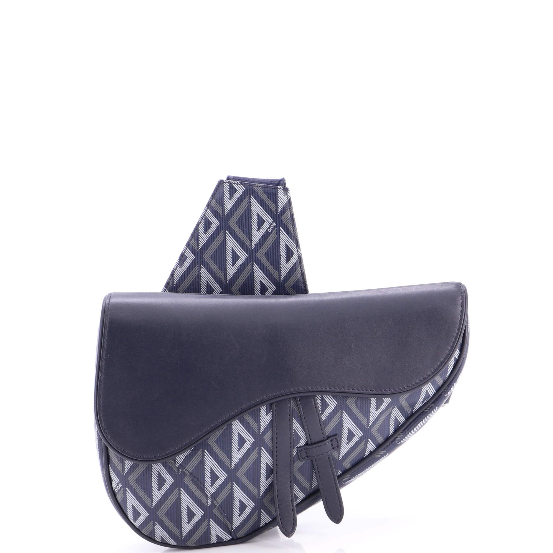 Saddle Crossbody Bag CD Diamond Coated Canvas and Leather