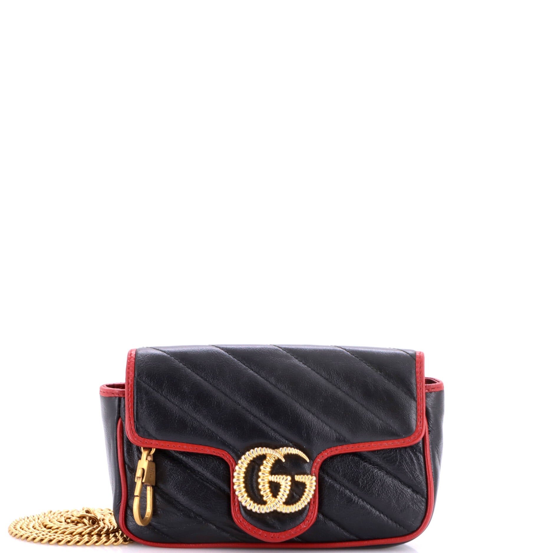 GG Marmont Flap Bag Diagonal Quilted Leather Super Mini