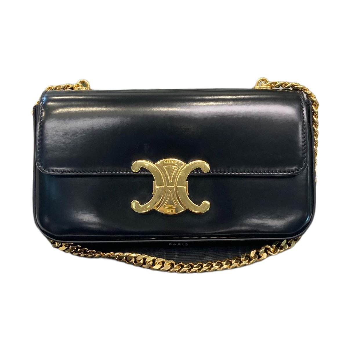 Triomphe chain leather crossbody bag