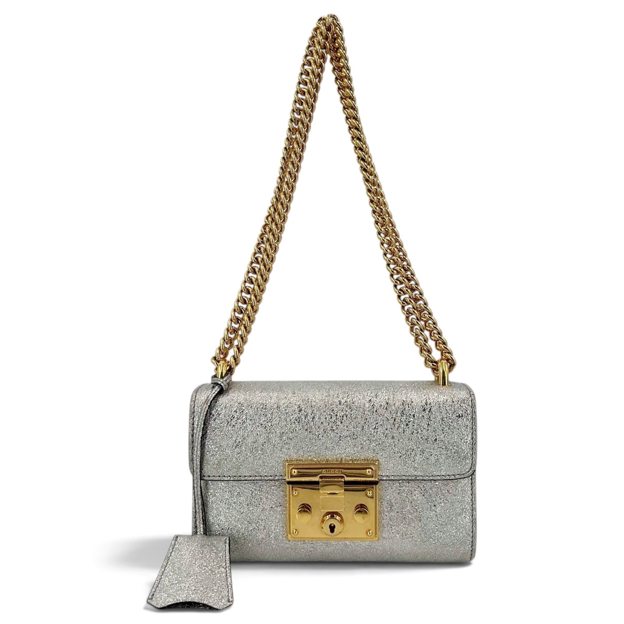 Padlock leather handbag