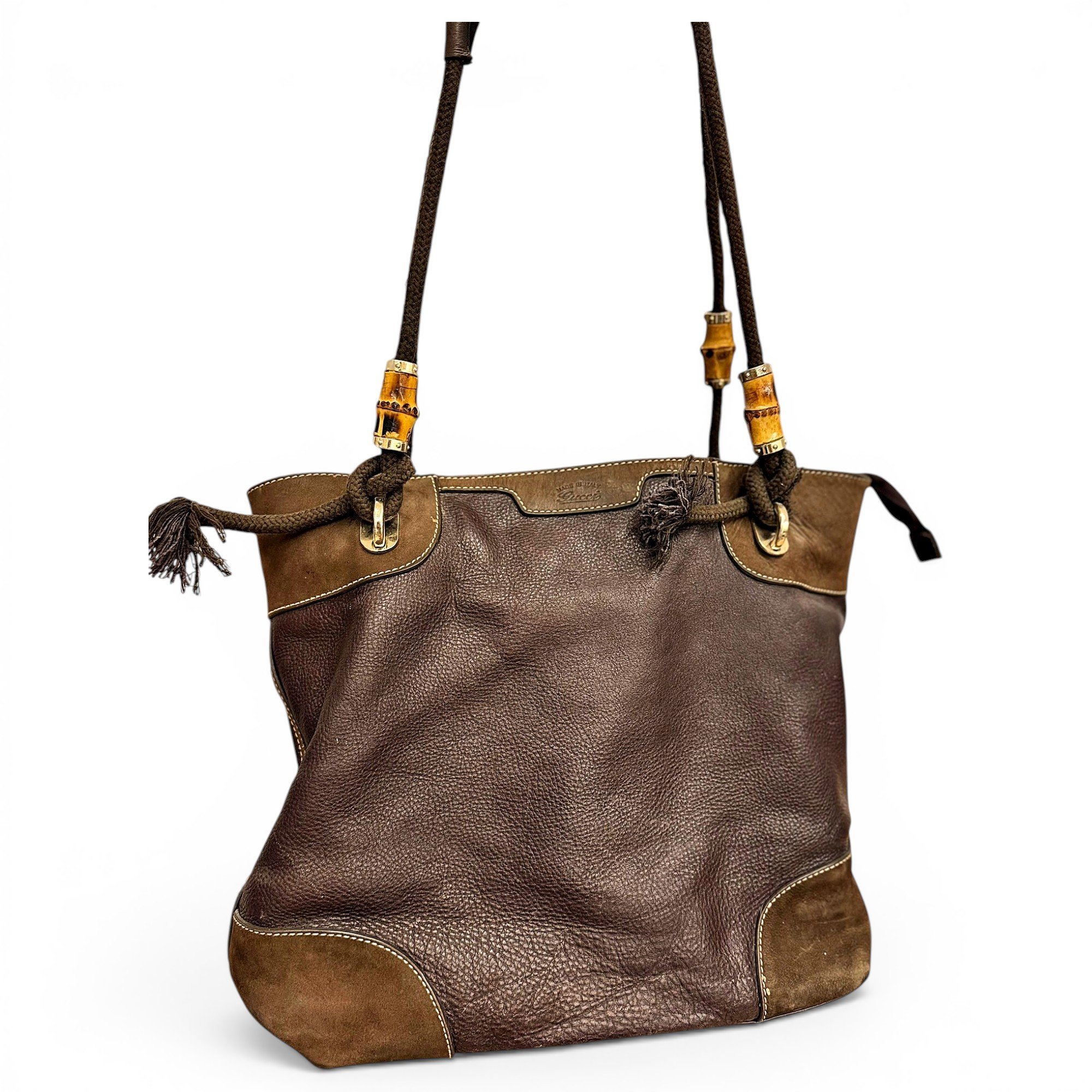 Vintage Bamboo leather tote