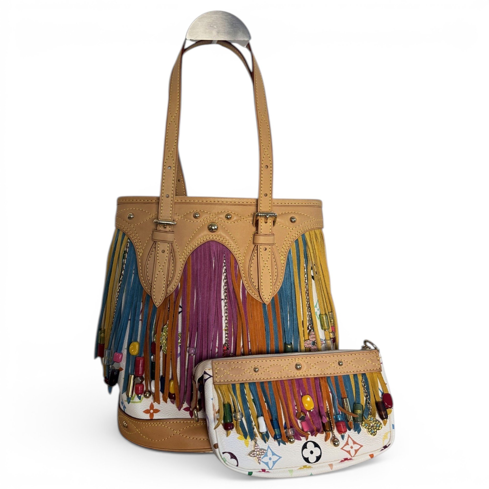 Bucket leather handbag