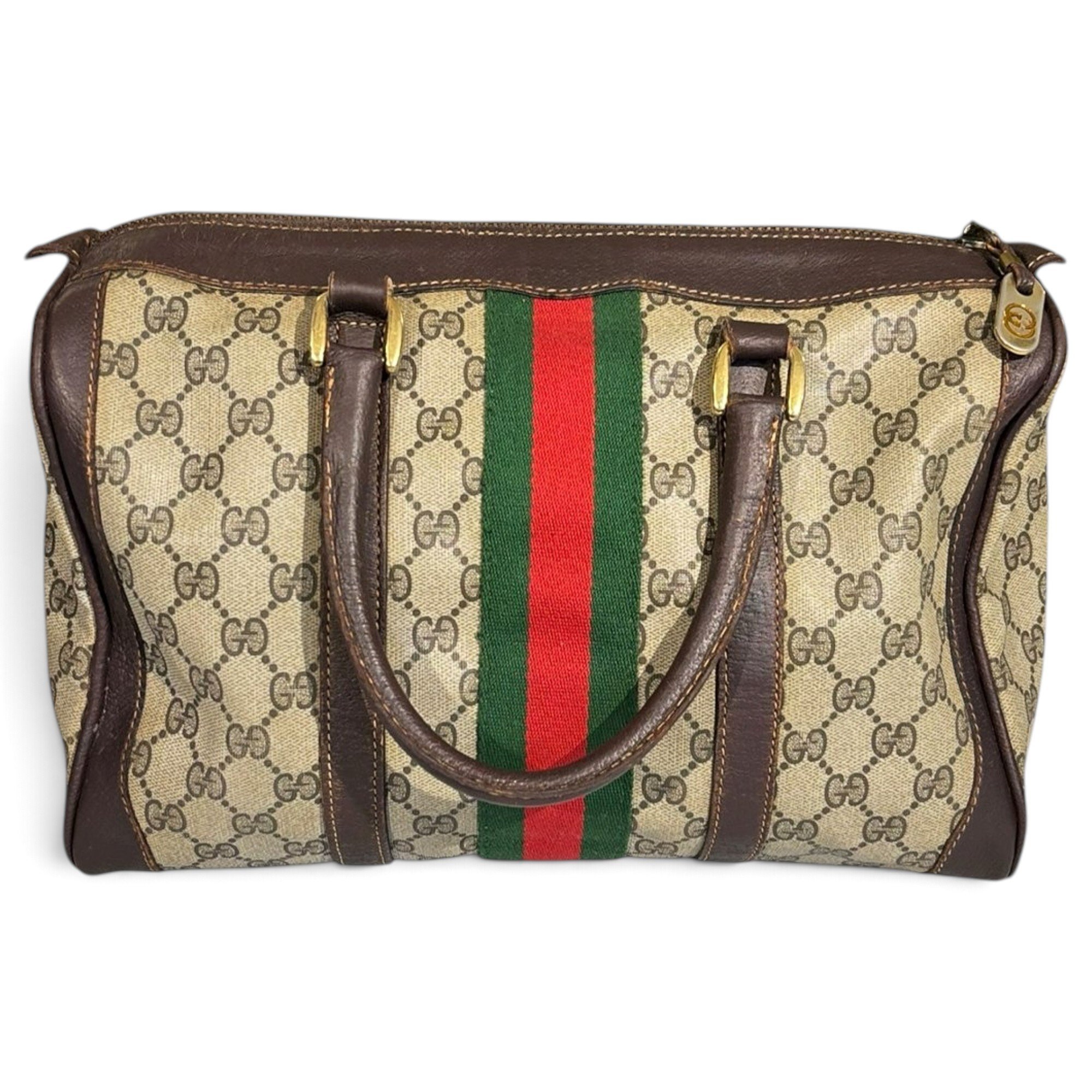 Boston leather bowling bag