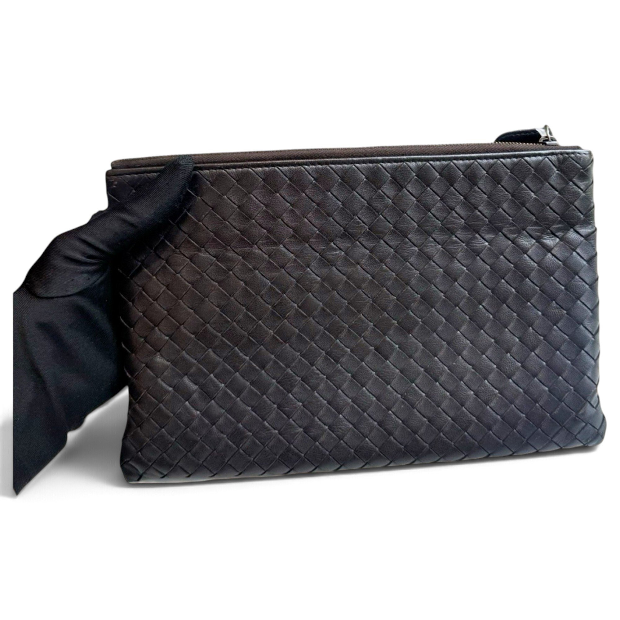 Leather clutch bag