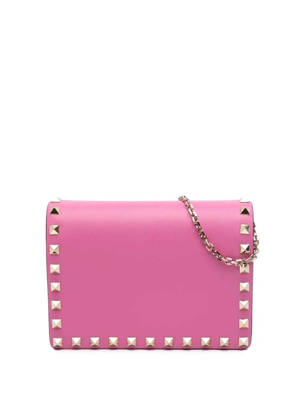 2000-2017 Pebbled Calfskin Rockstud Wallet On Chain crossbody bag