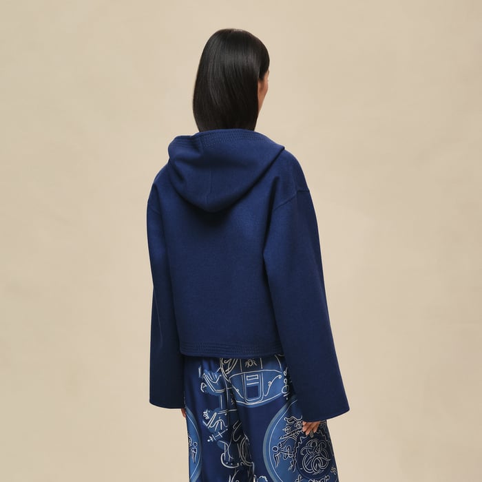 Bleu Lagune Hooded Jacket