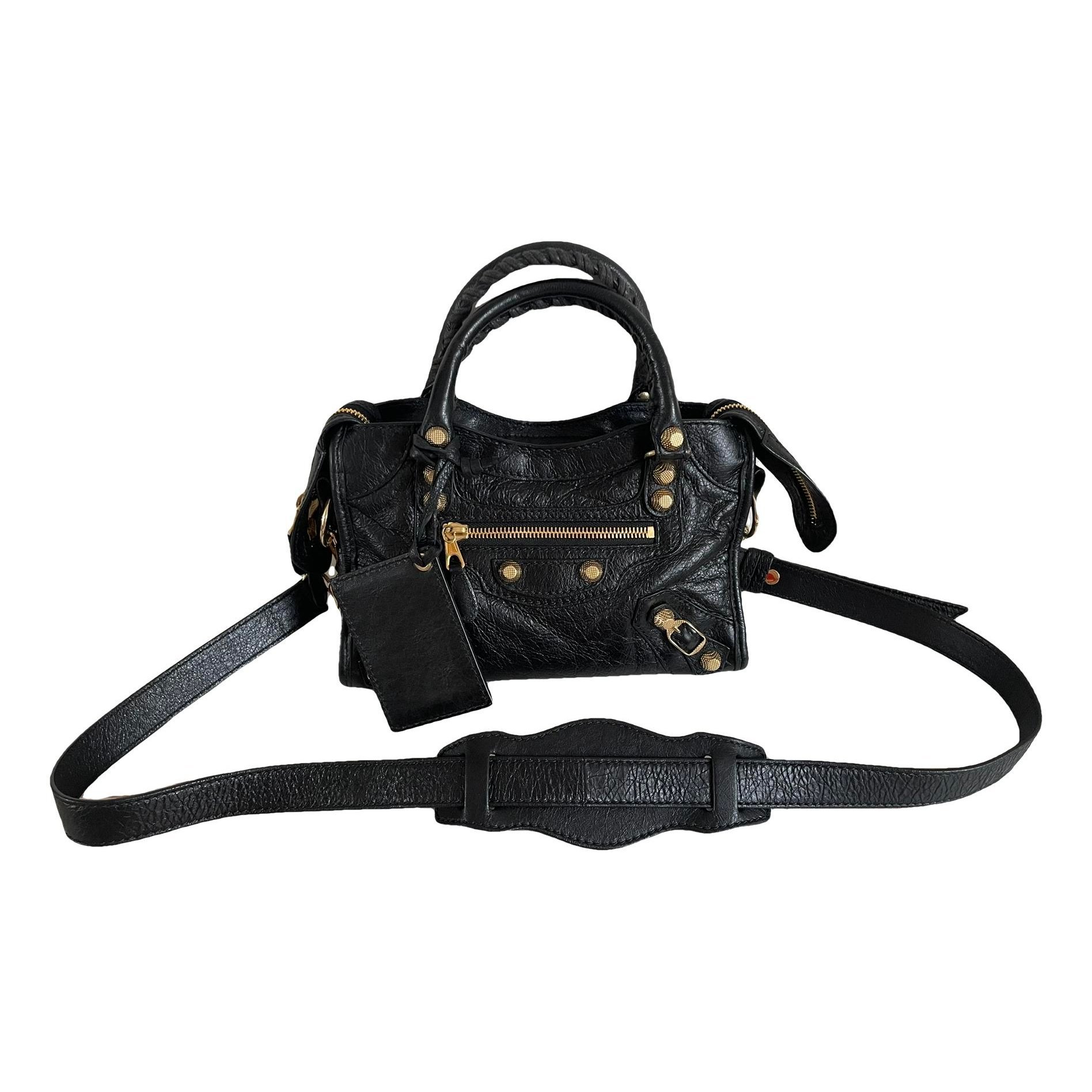 City leather handbag