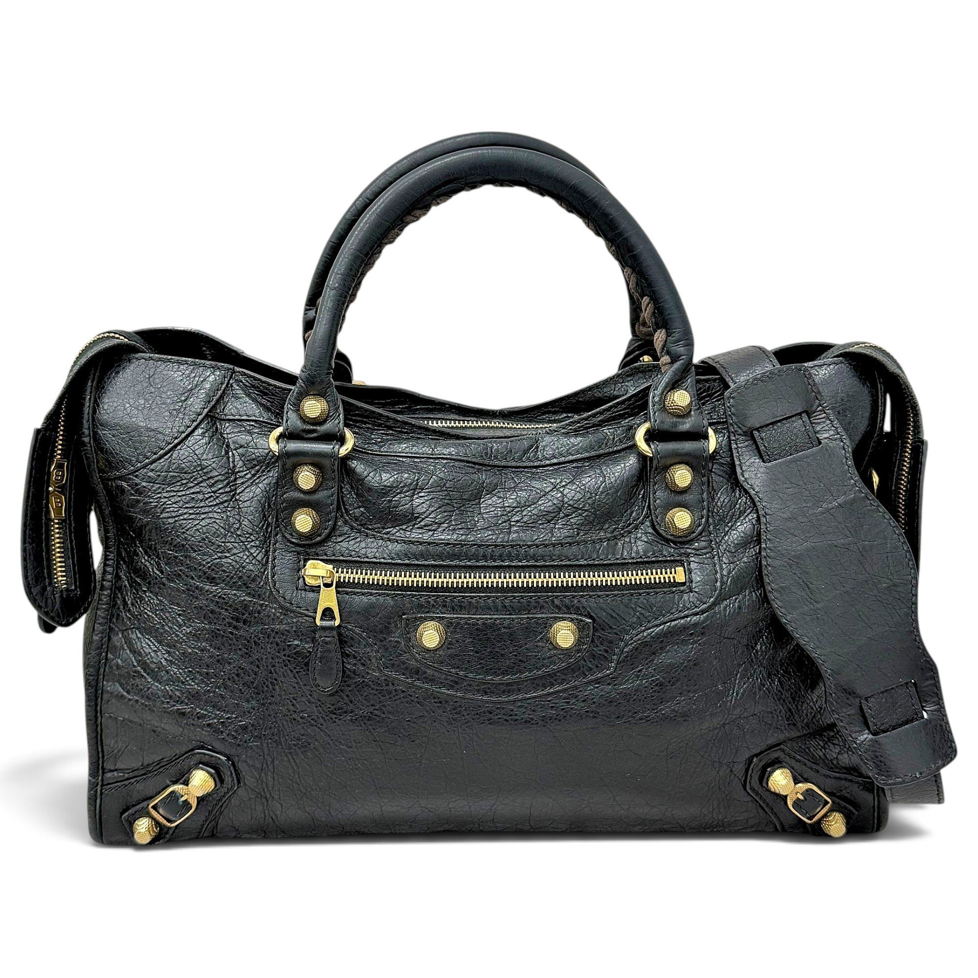 City leather handbag