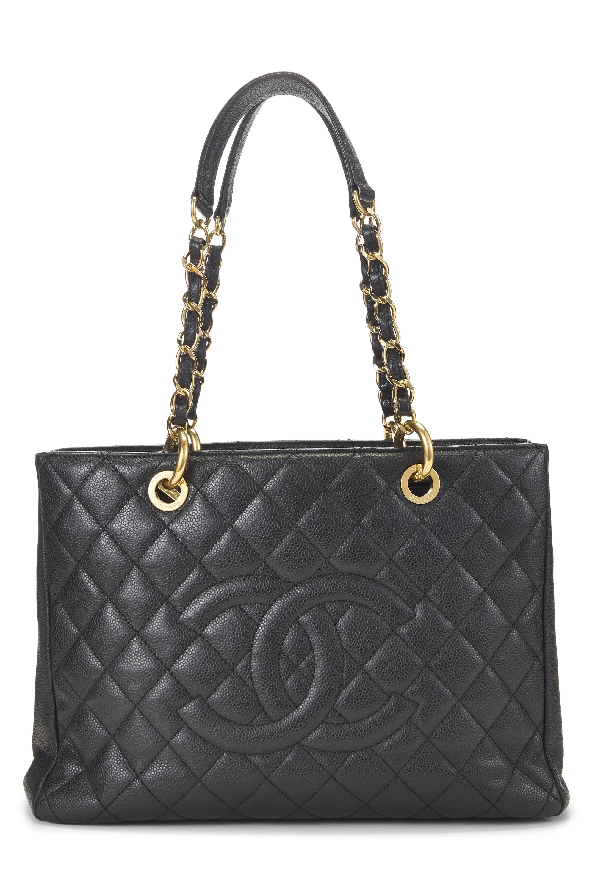 Black Quilted Caviar Grand Shopping Tote (GST)