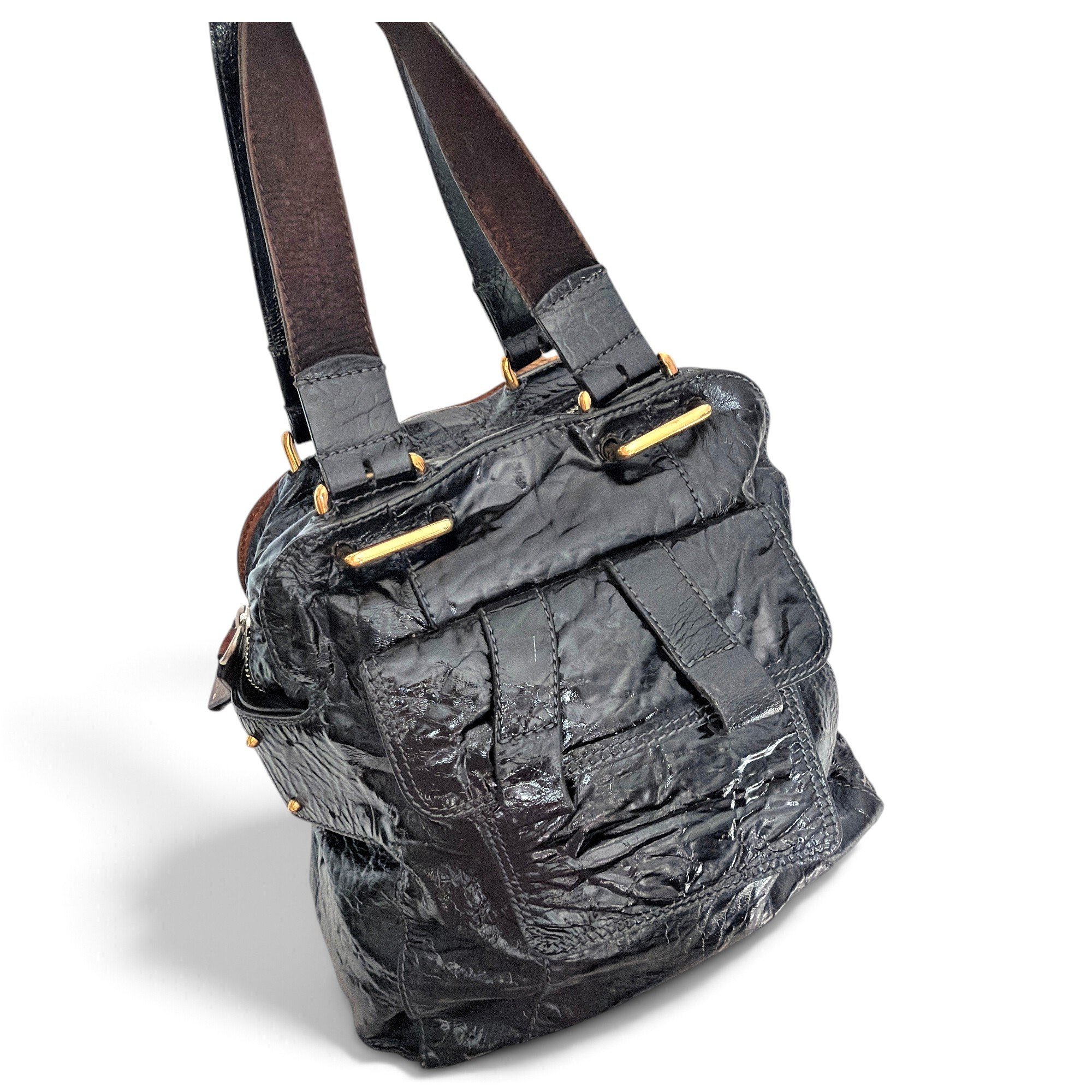 Bay patent leather handbag