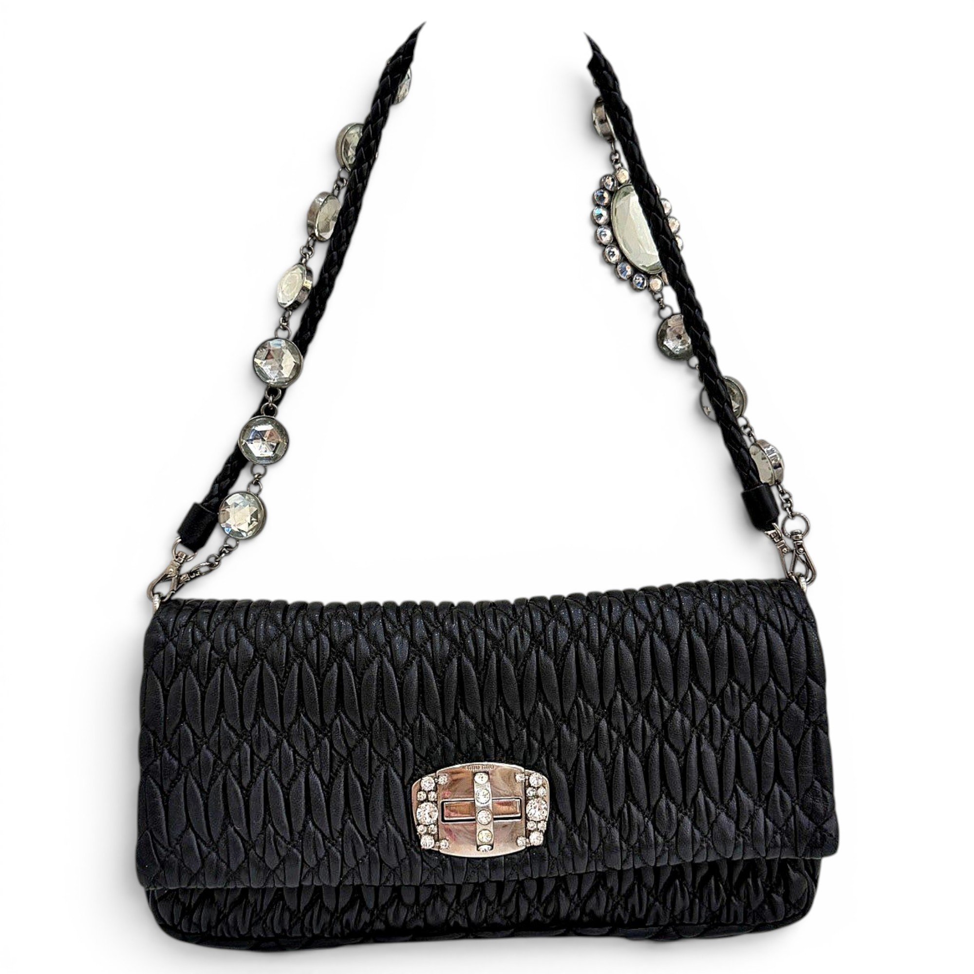 Miu Crystal vegan leather handbag