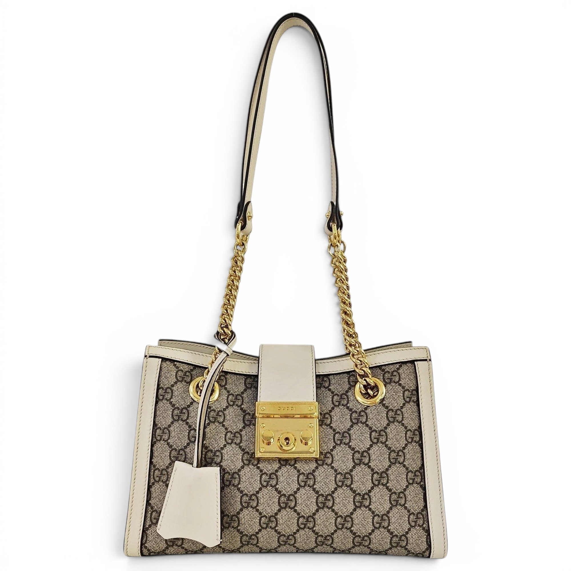 Padlock leather handbag
