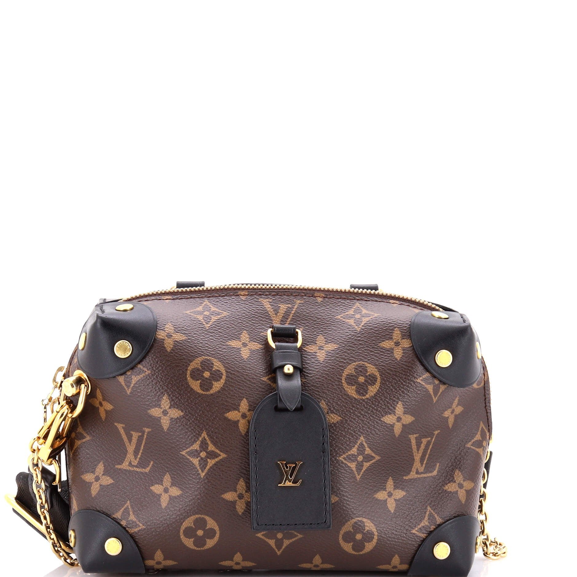 Petite Malle Souple Handbag Monogram Canvas with Leather