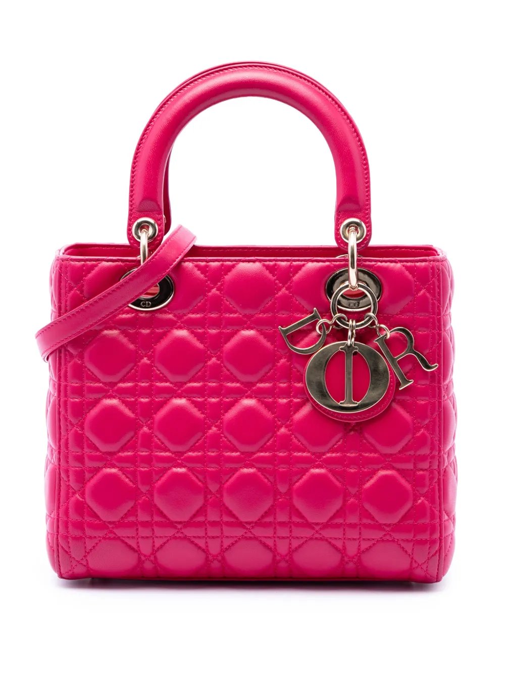 2014 Medium Lambskin Cannage Lady Dior satchel
