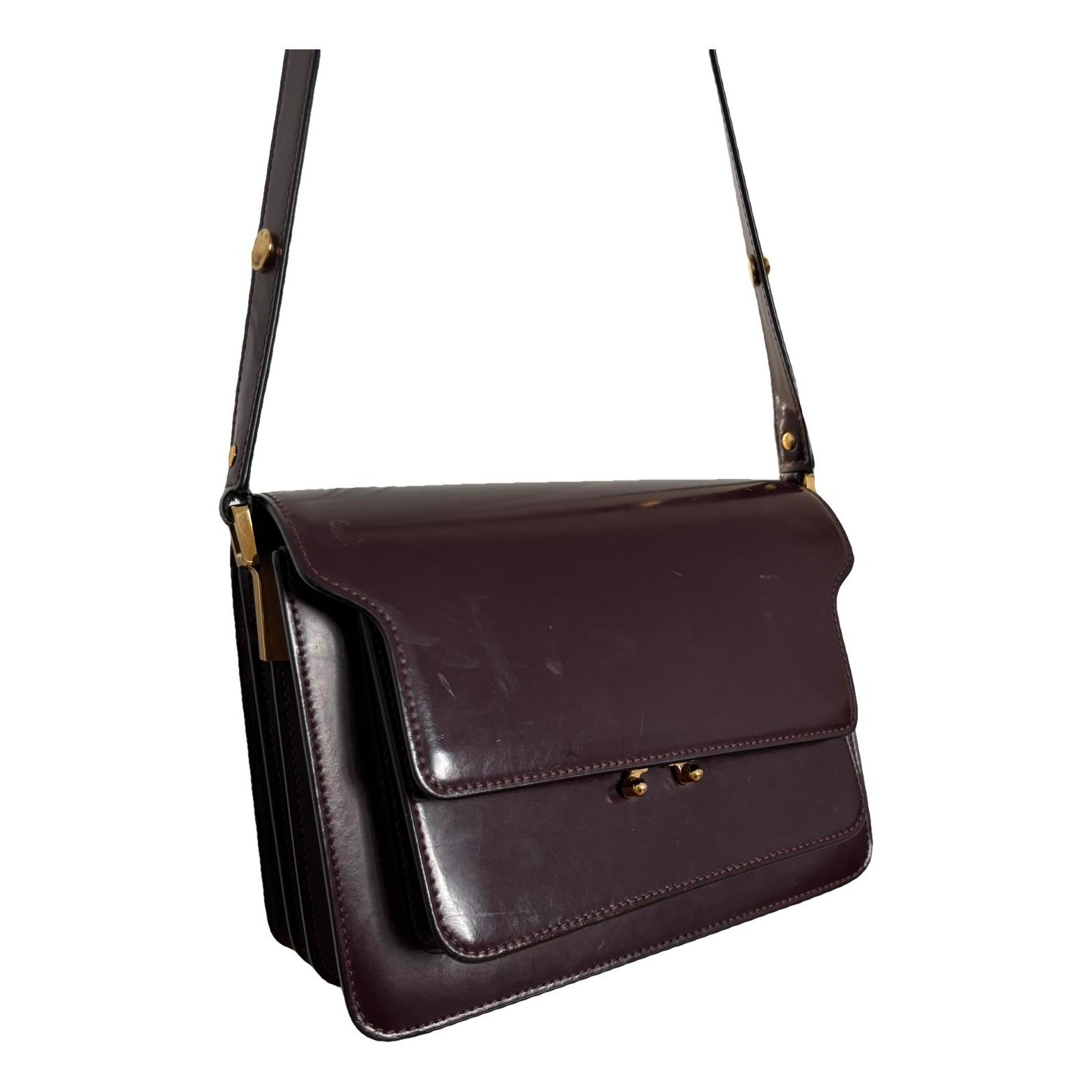 Marni Trunk leather crossbody bag