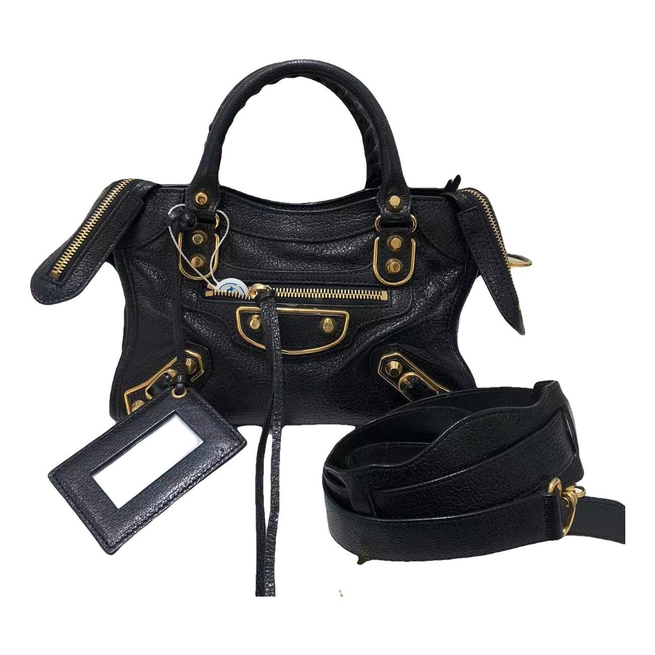 City leather handbag