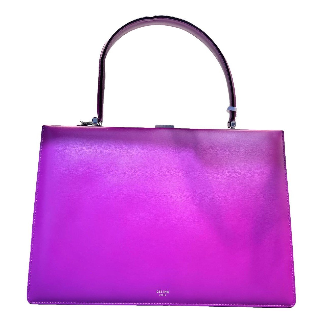 Clasp leather handbag