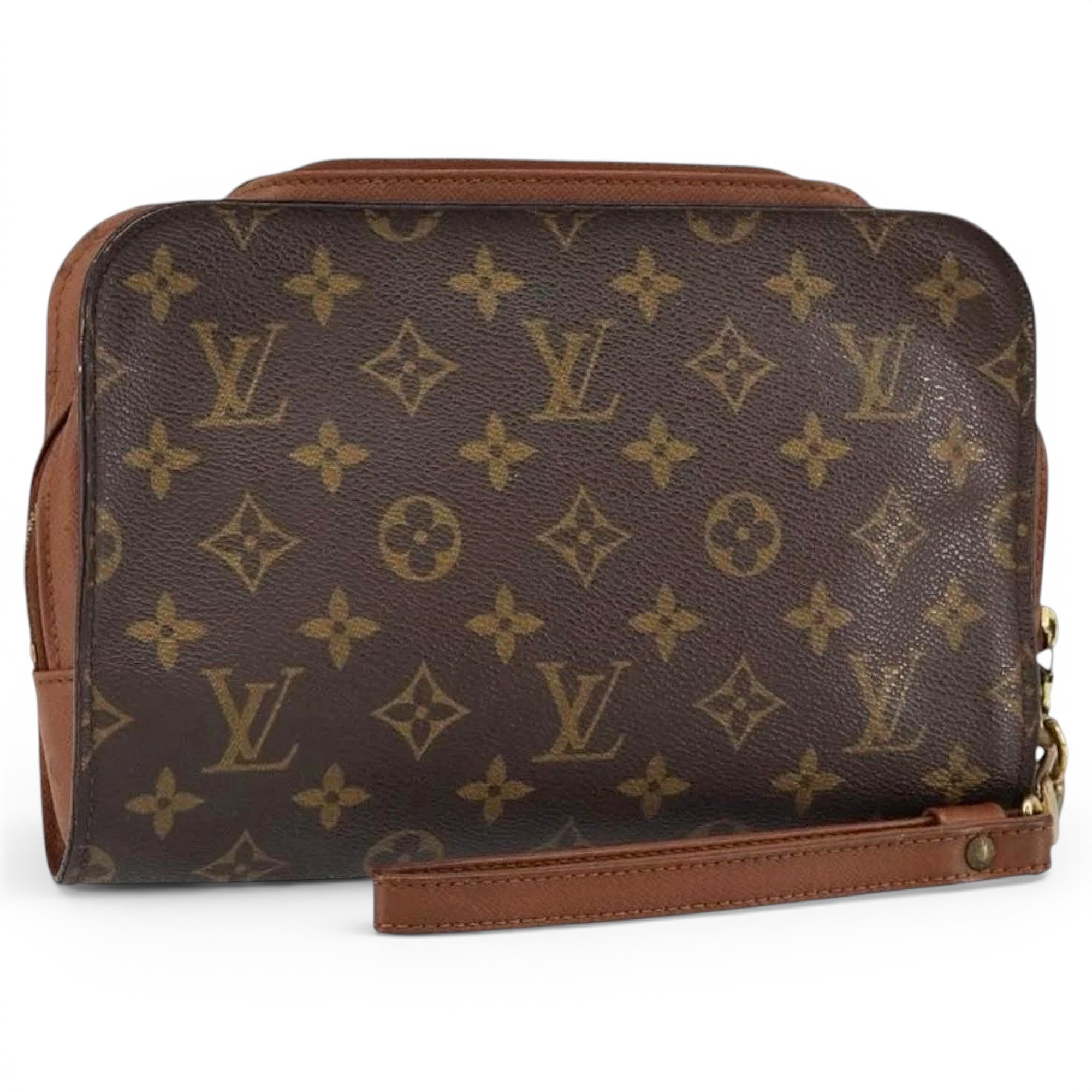 Leather clutch bag