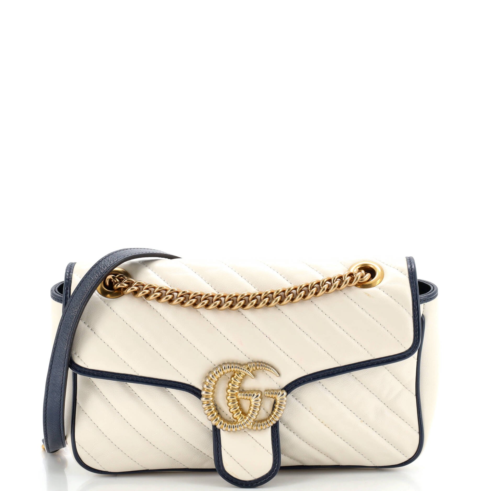 GG Marmont Flap Bag Diagonal Quilted Leather Small