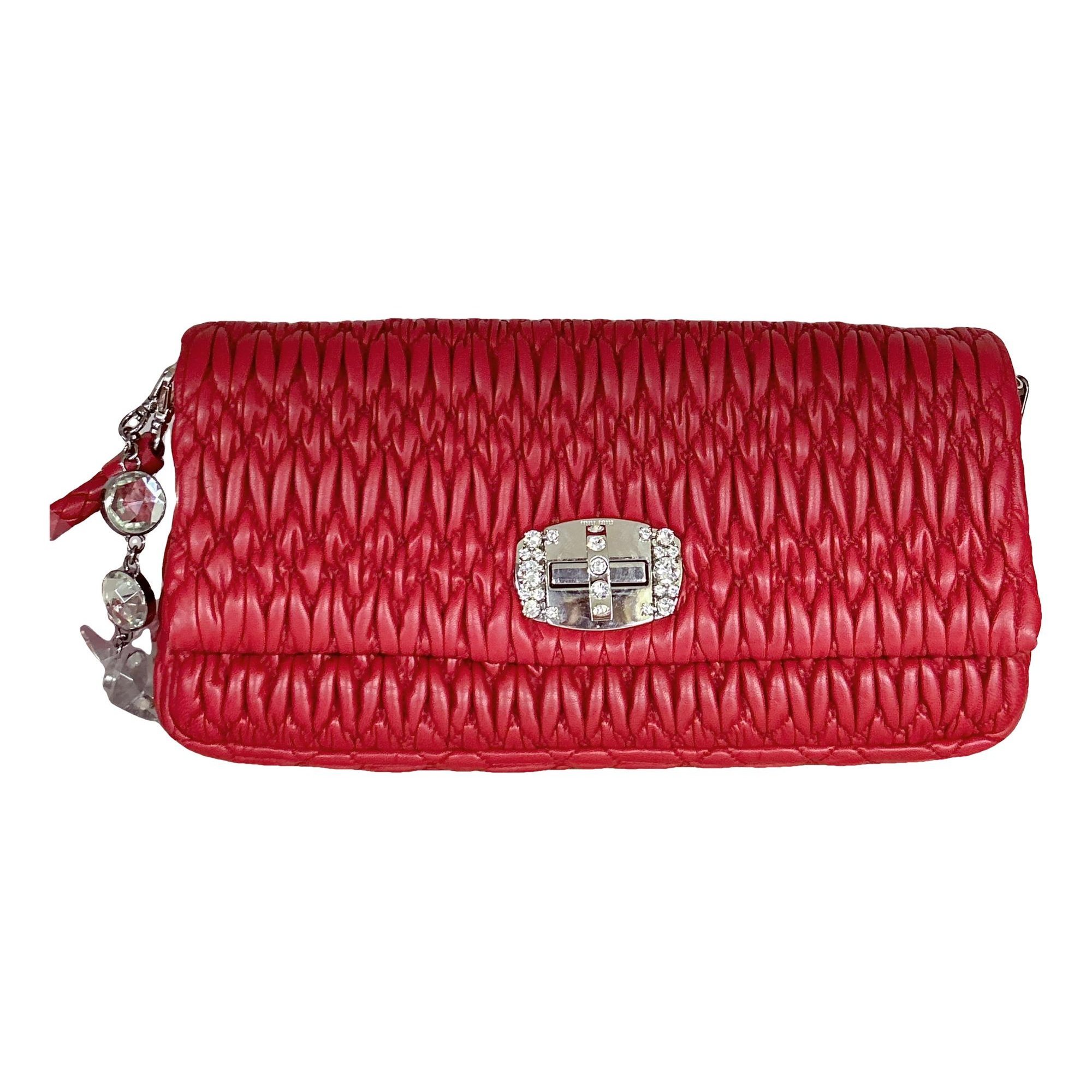 Miu Crystal leather handbag