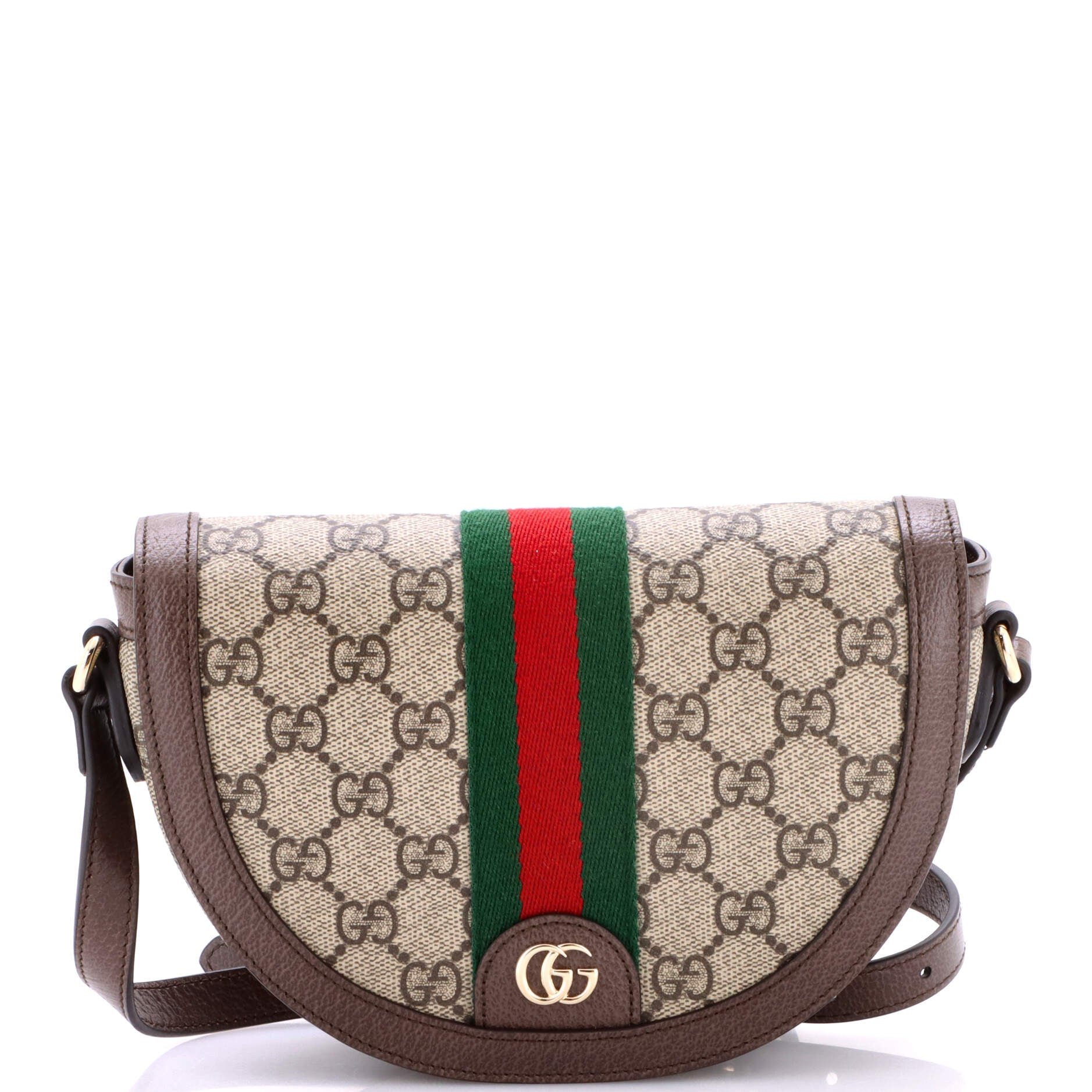 Ophidia Curved Flap Shoulder Bag GG Coated Canvas Mini