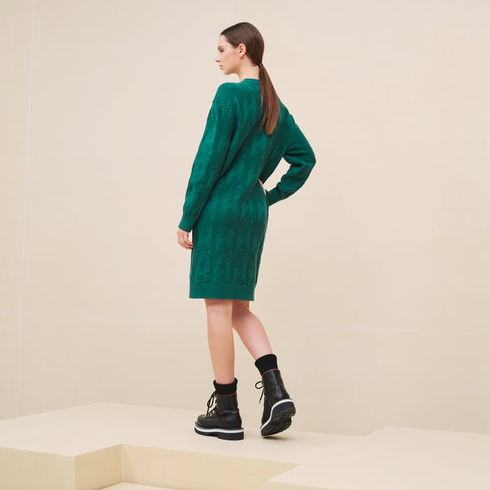 Vert Acanthe Oversized Sweater Dress