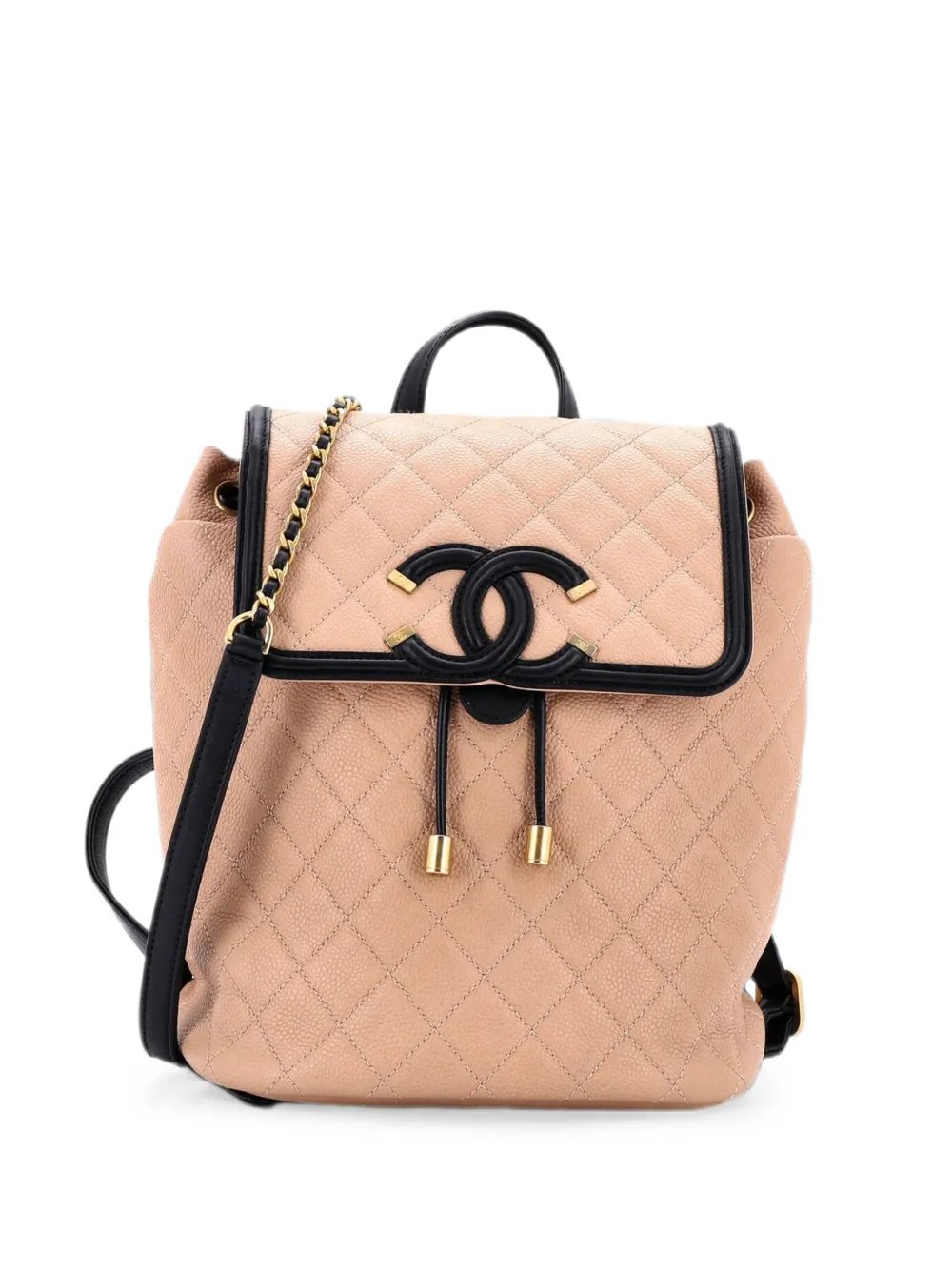 Filigree Quilted Caviar Small backpack