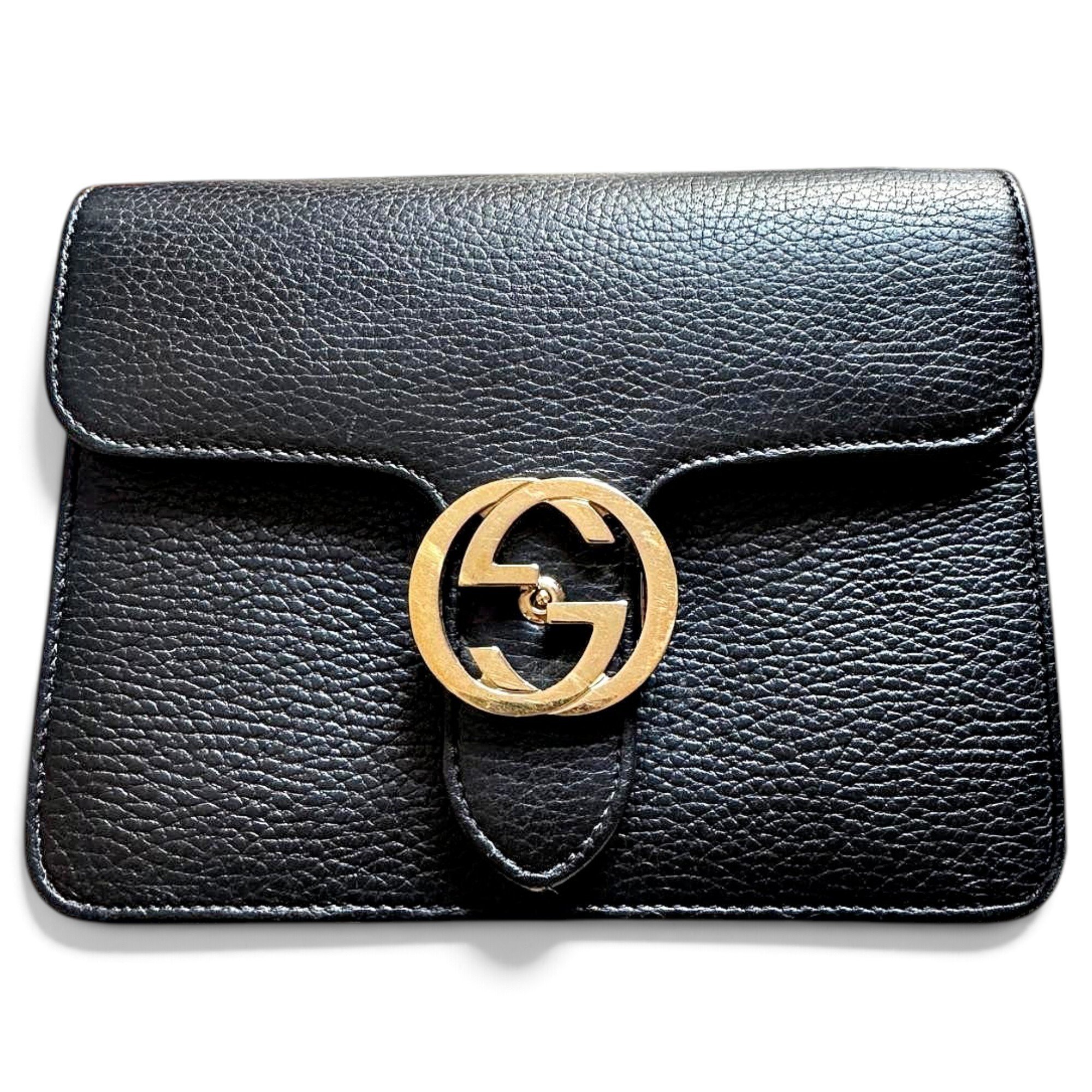 Interlocking leather handbag