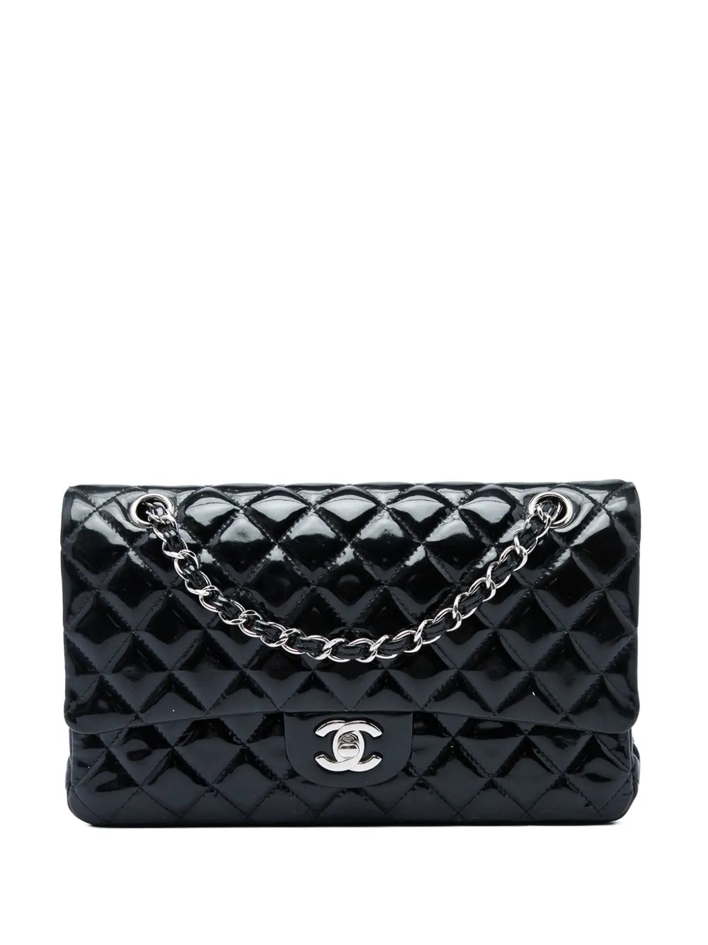 2012 Medium Classic Patent Double Flap shoulder bag