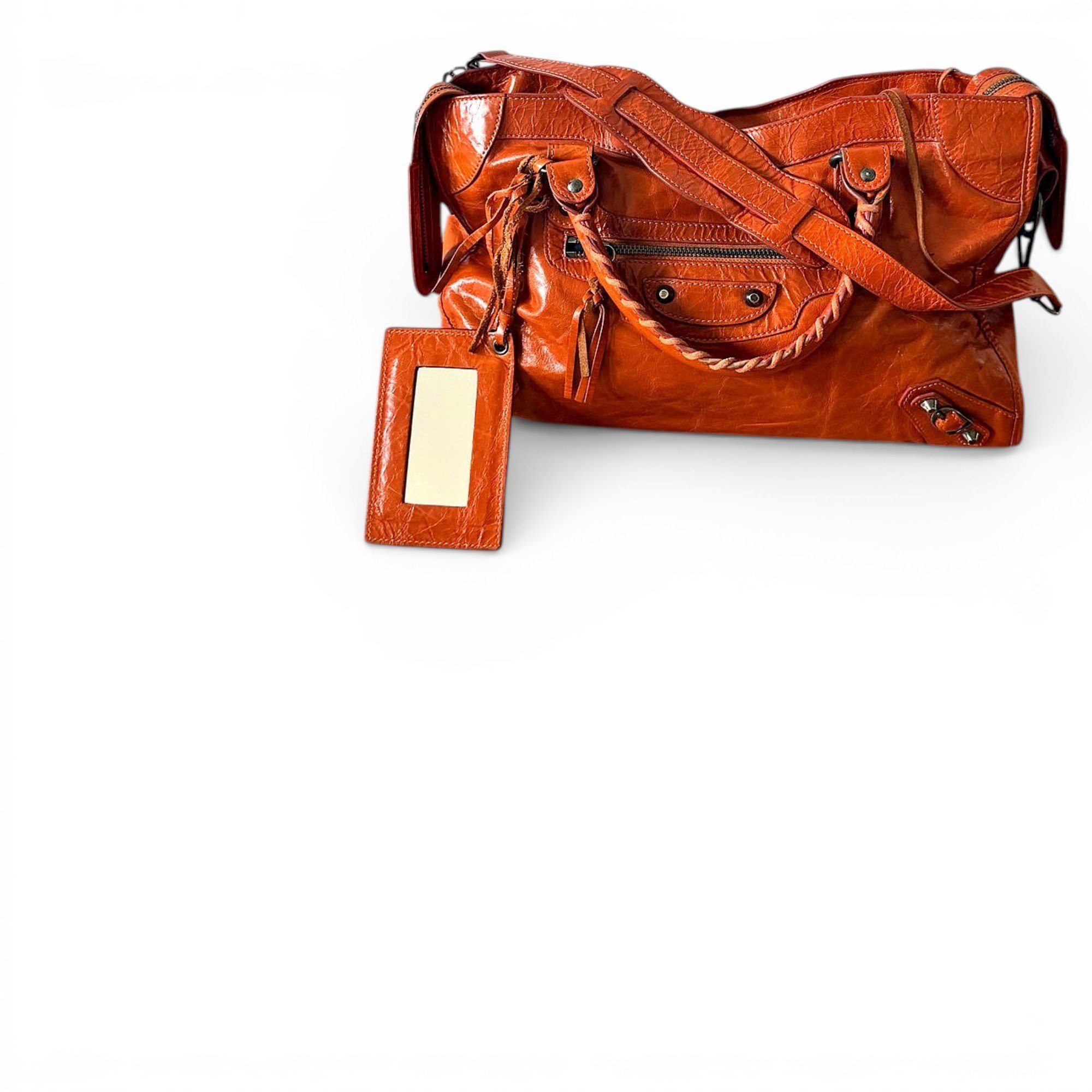 City leather handbag
