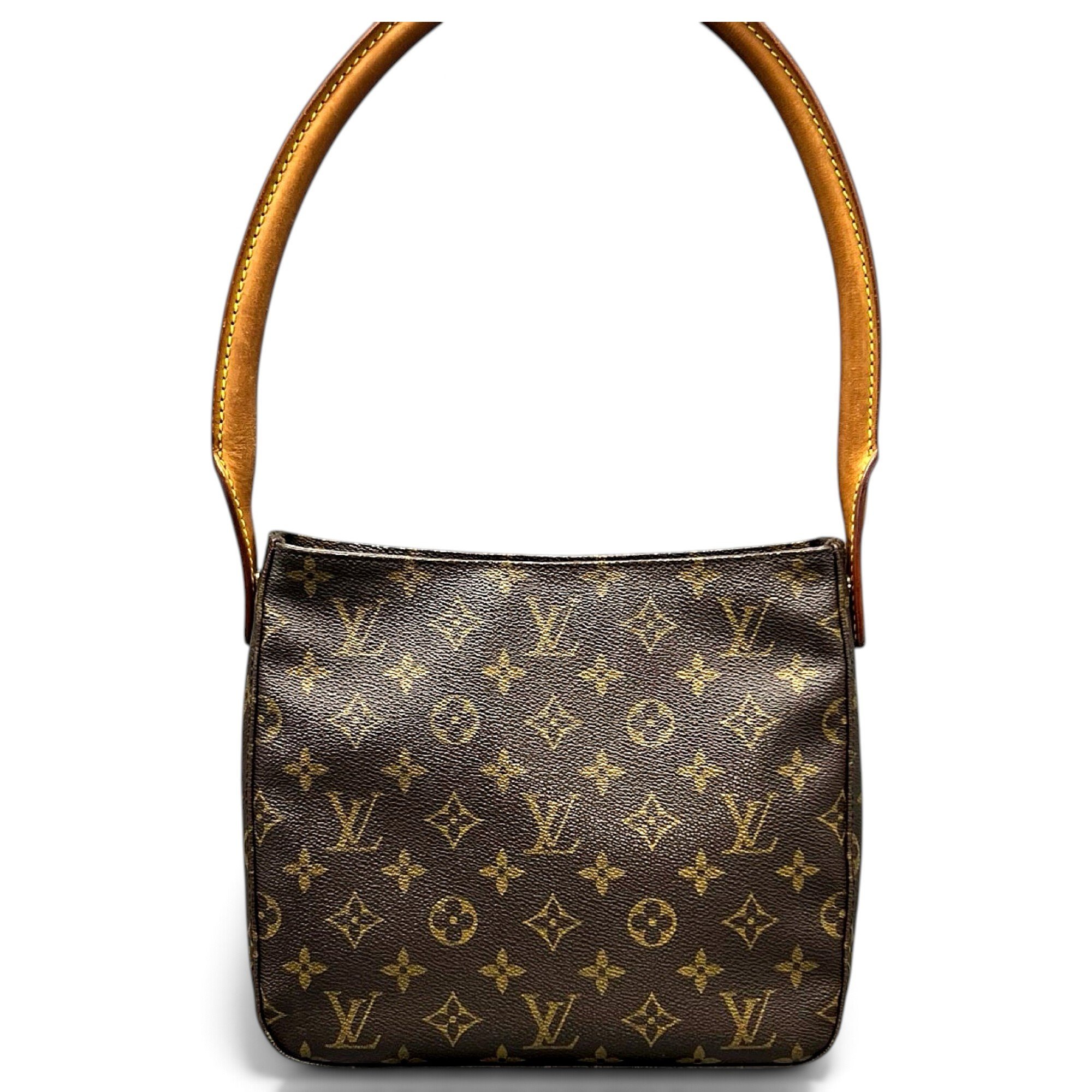 Looping leather handbag