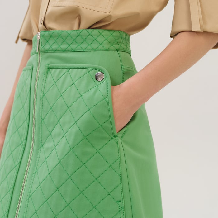 Vert Opaline Miniskirt With Equestrian Details