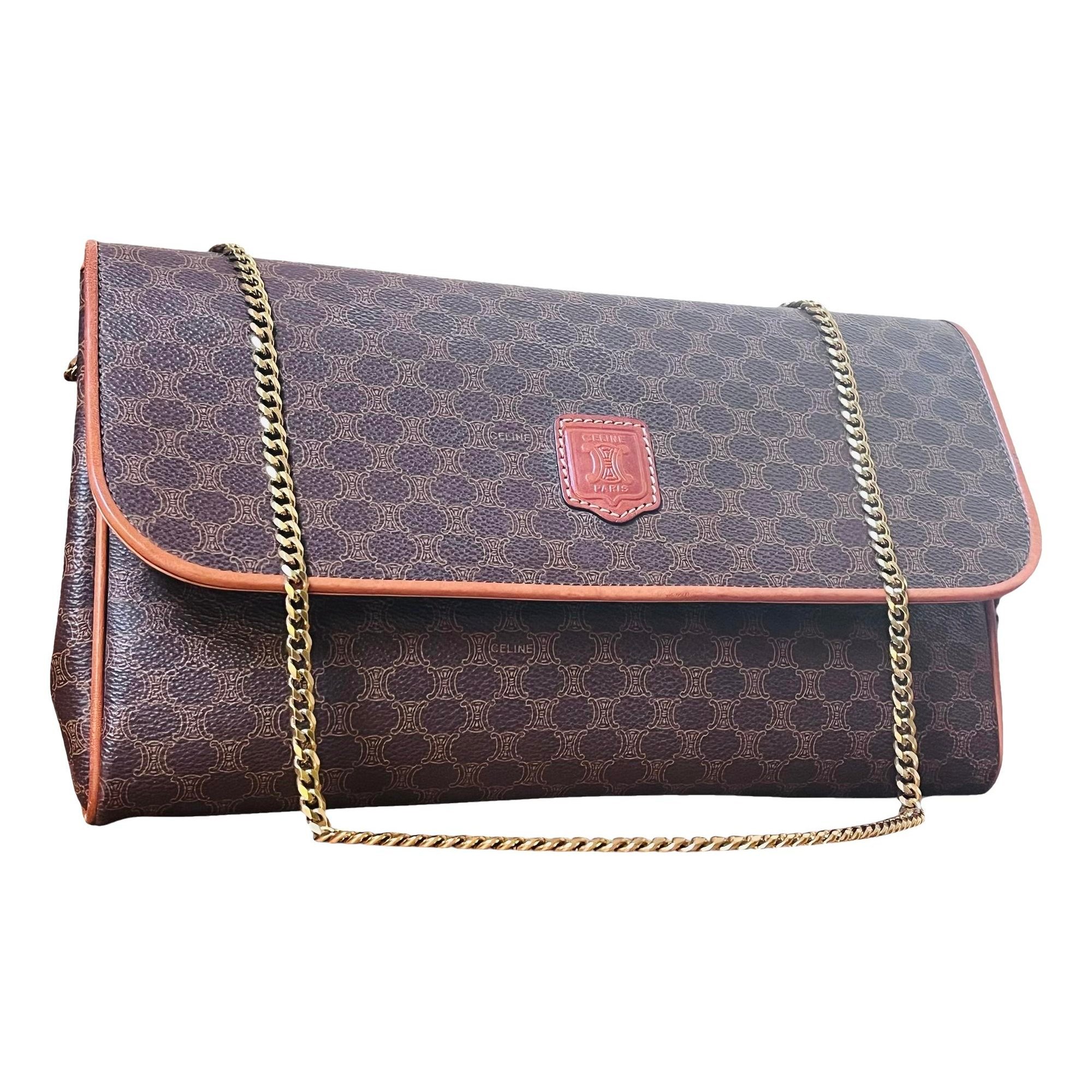 Triomphe chain cloth crossbody bag