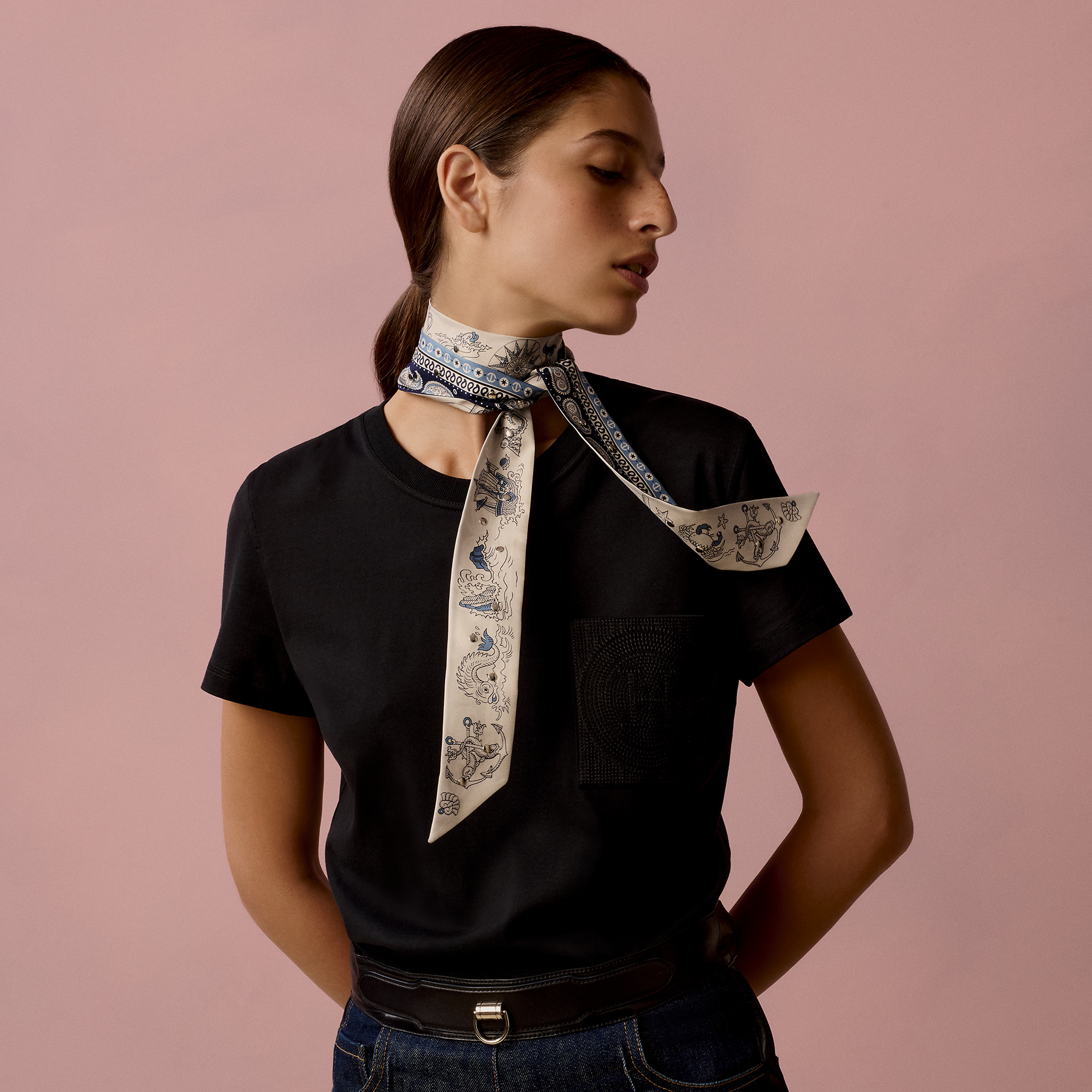Tatouages Marins Bandana studded twill ribbon