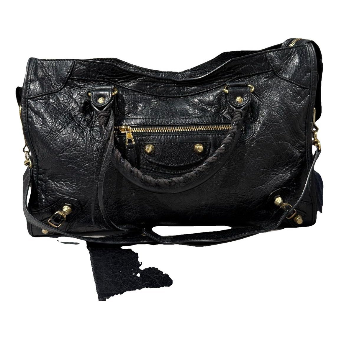 City leather handbag