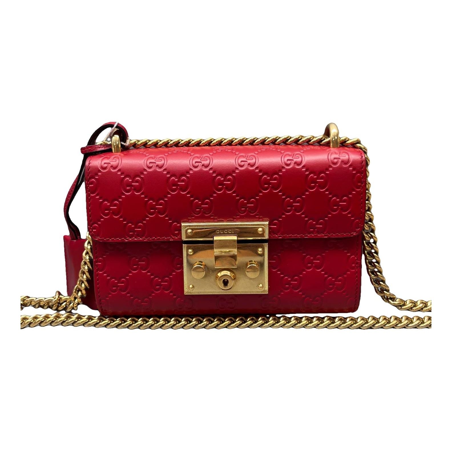 Padlock leather handbag
