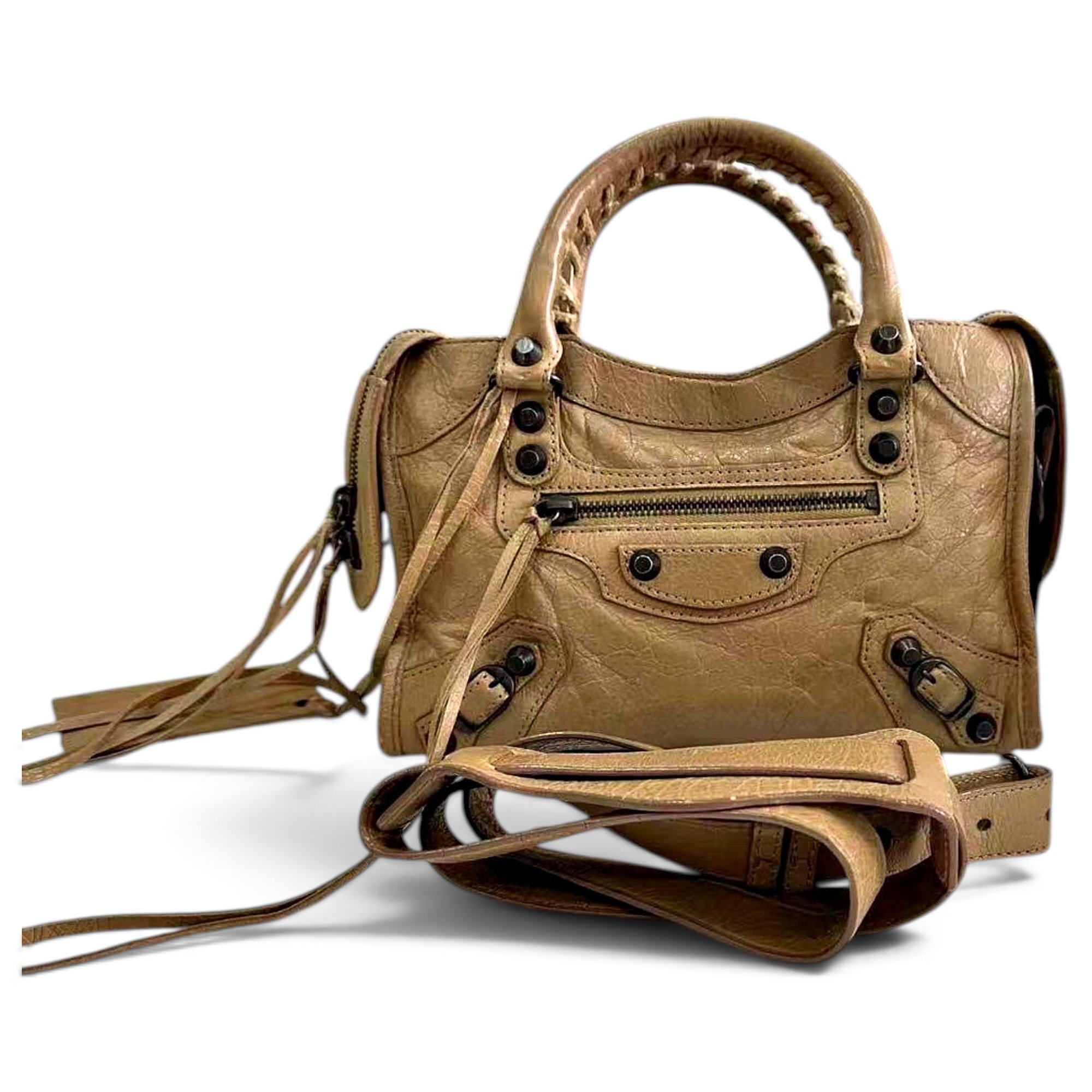 City leather handbag