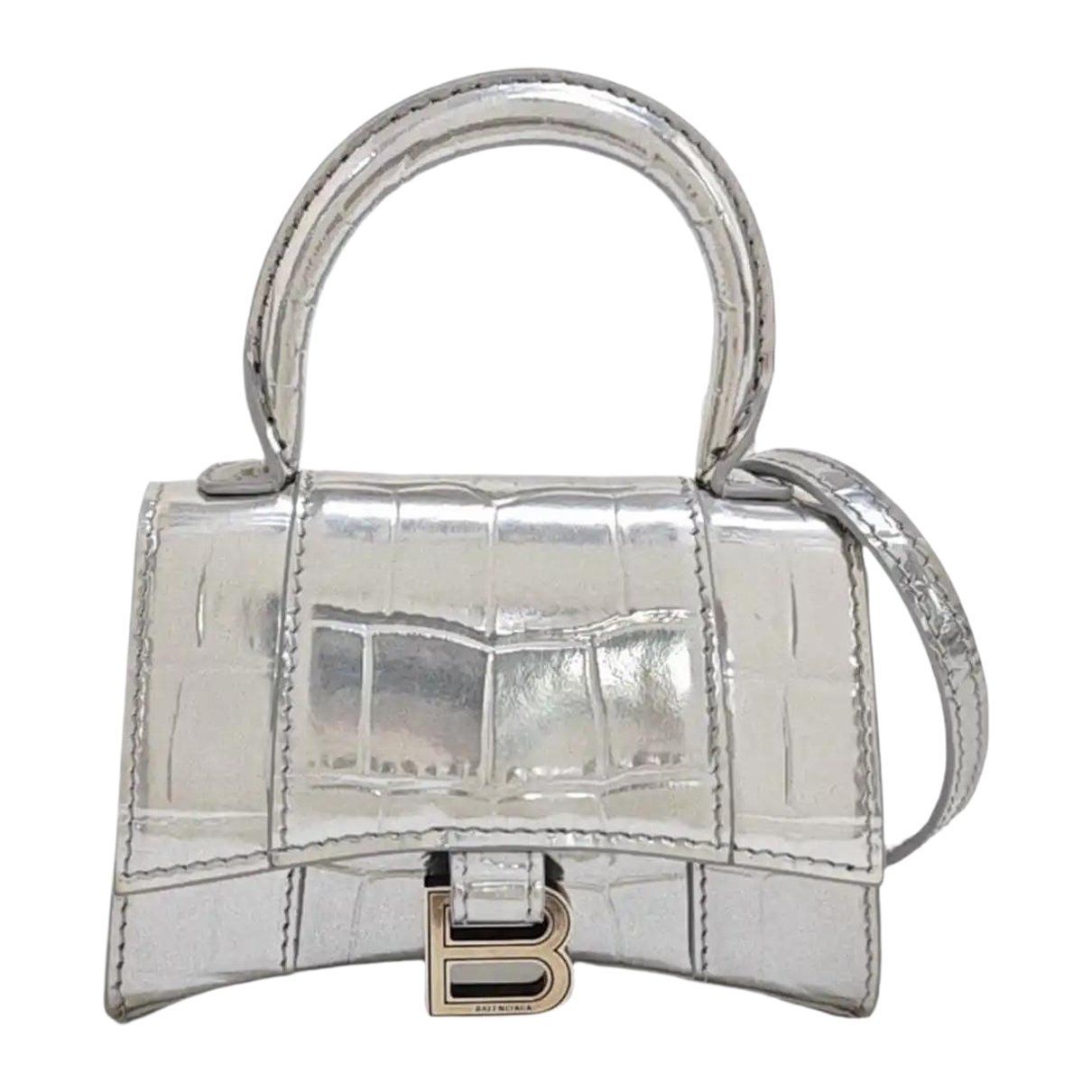 Hourglass leather handbag