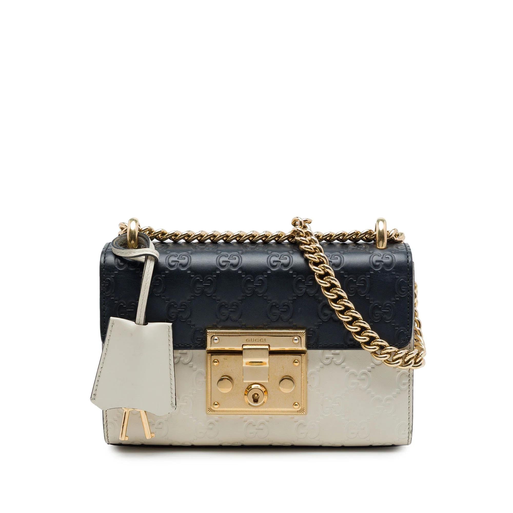 Padlock leather handbag