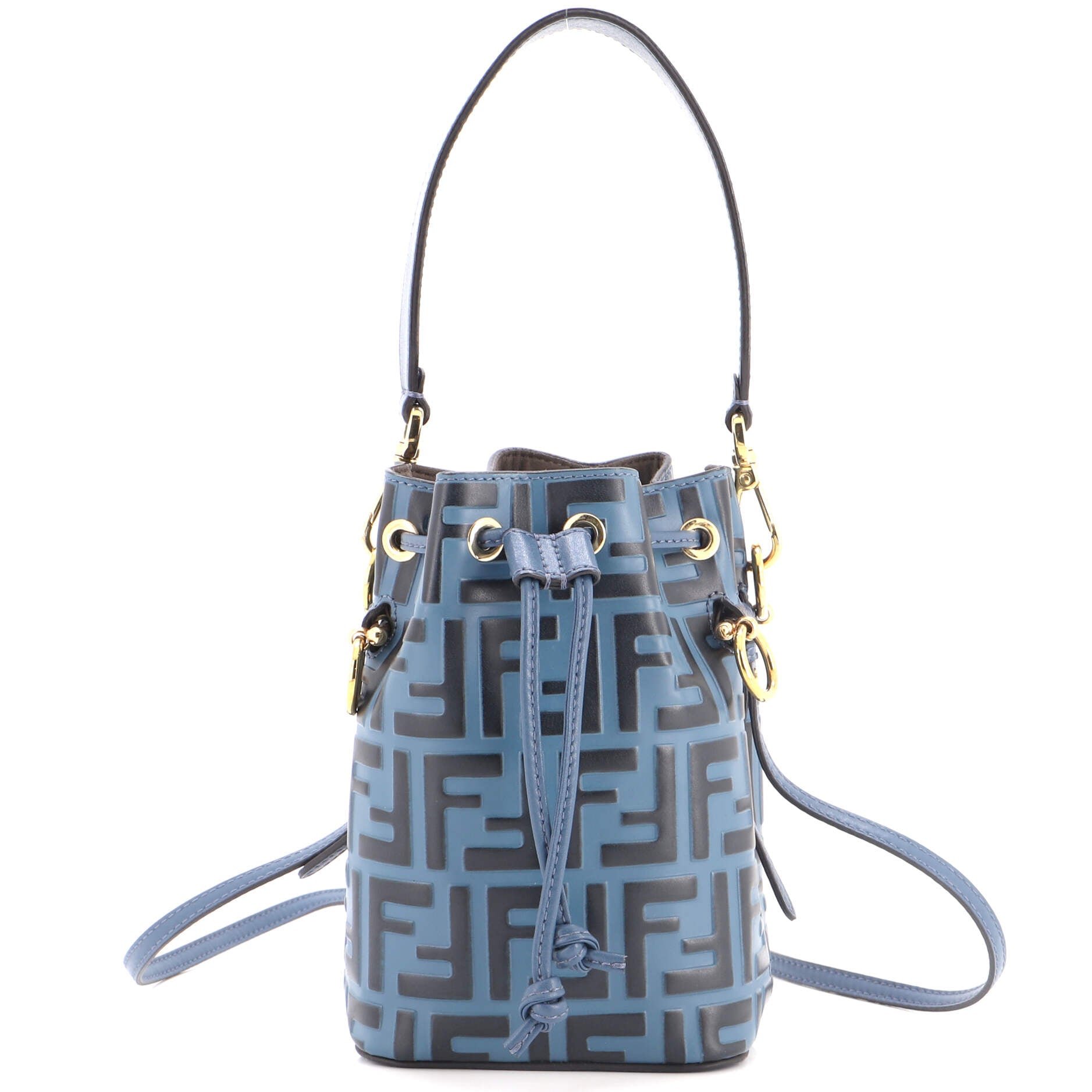 Mon Tresor Bucket Bag Zucca Embossed Leather Mini