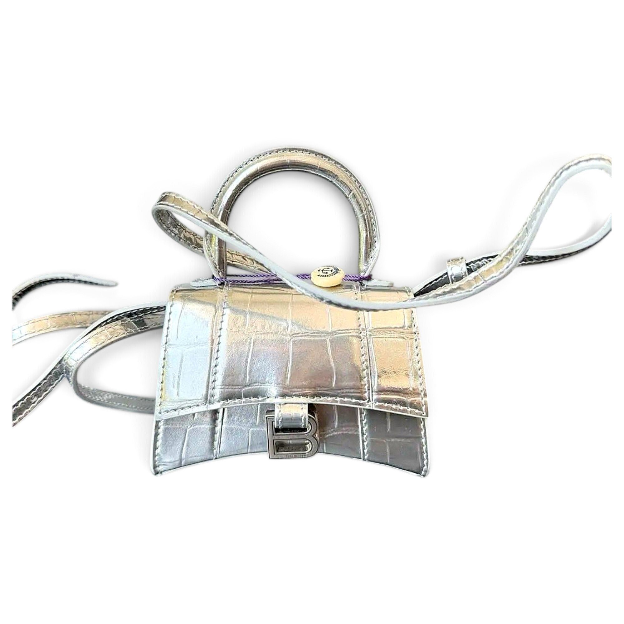 Hourglass leather handbag