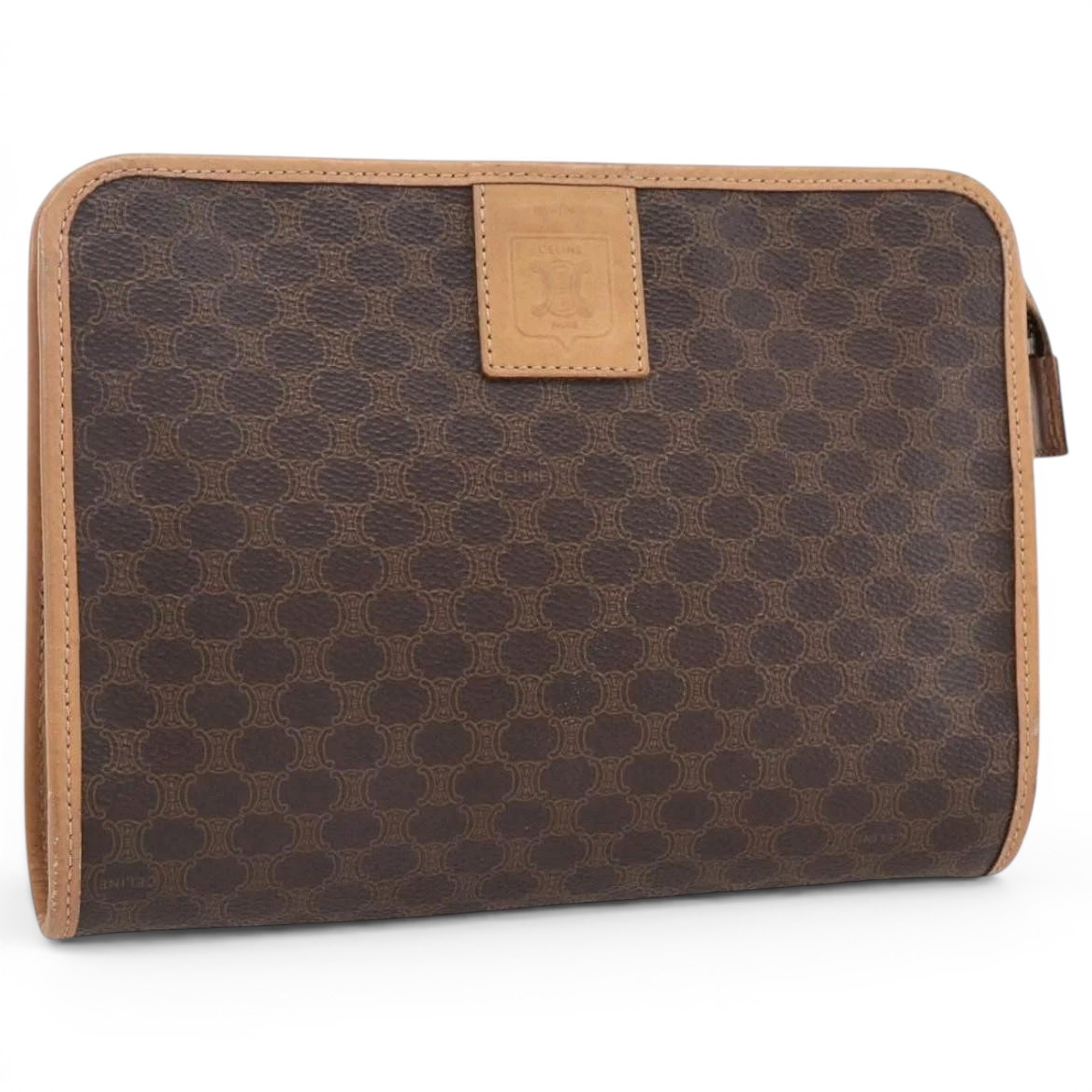 Leather clutch bag