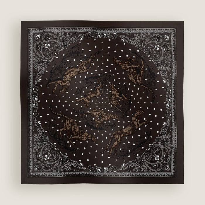 Guepards Bandana Embroidered Scarf 90