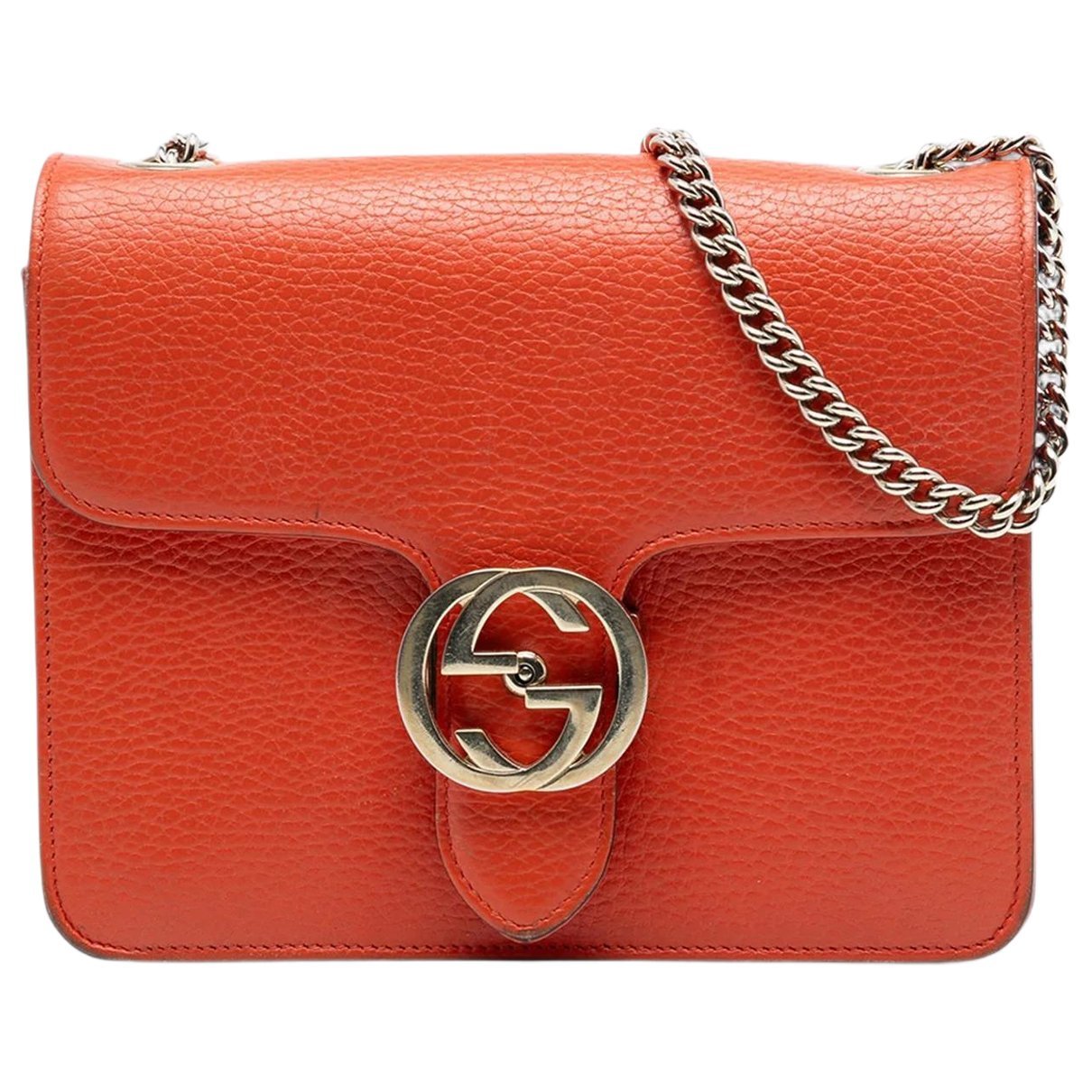 Interlocking leather crossbody bag