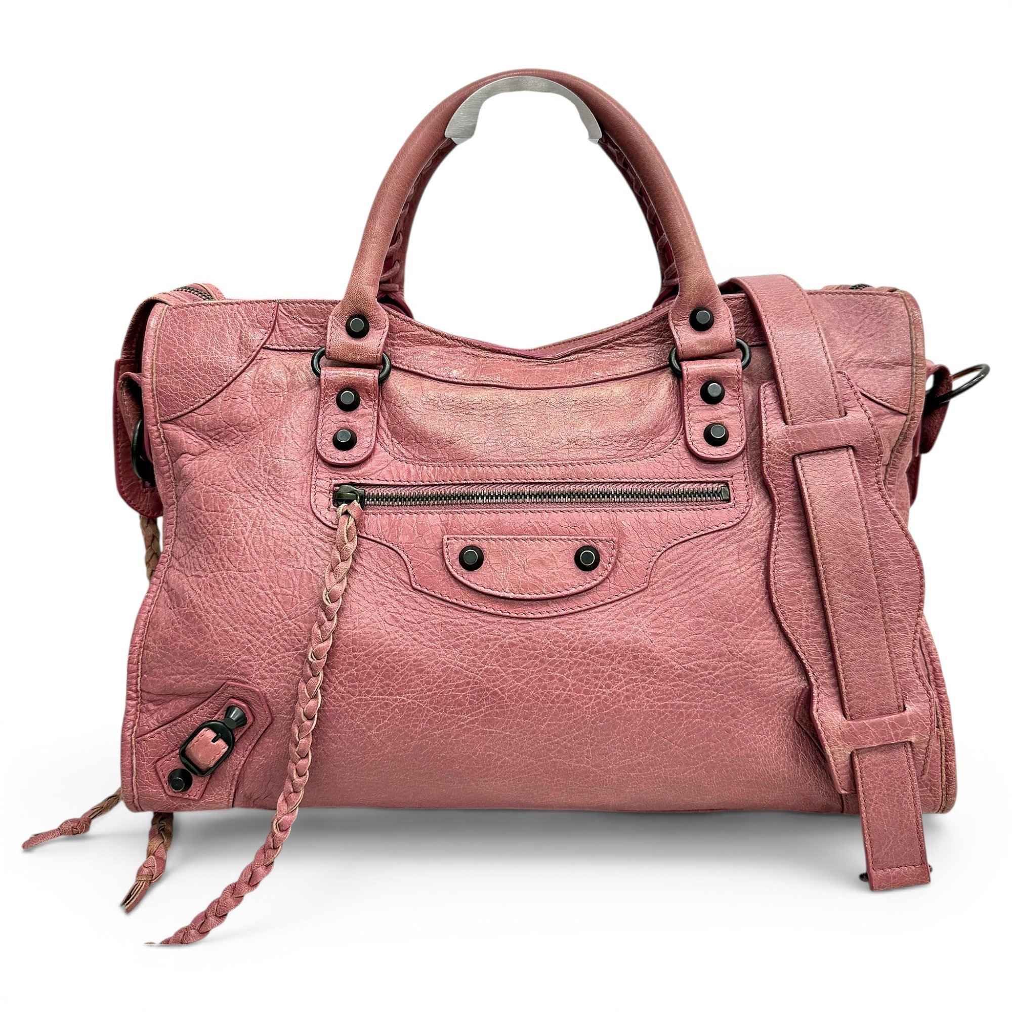 City leather handbag