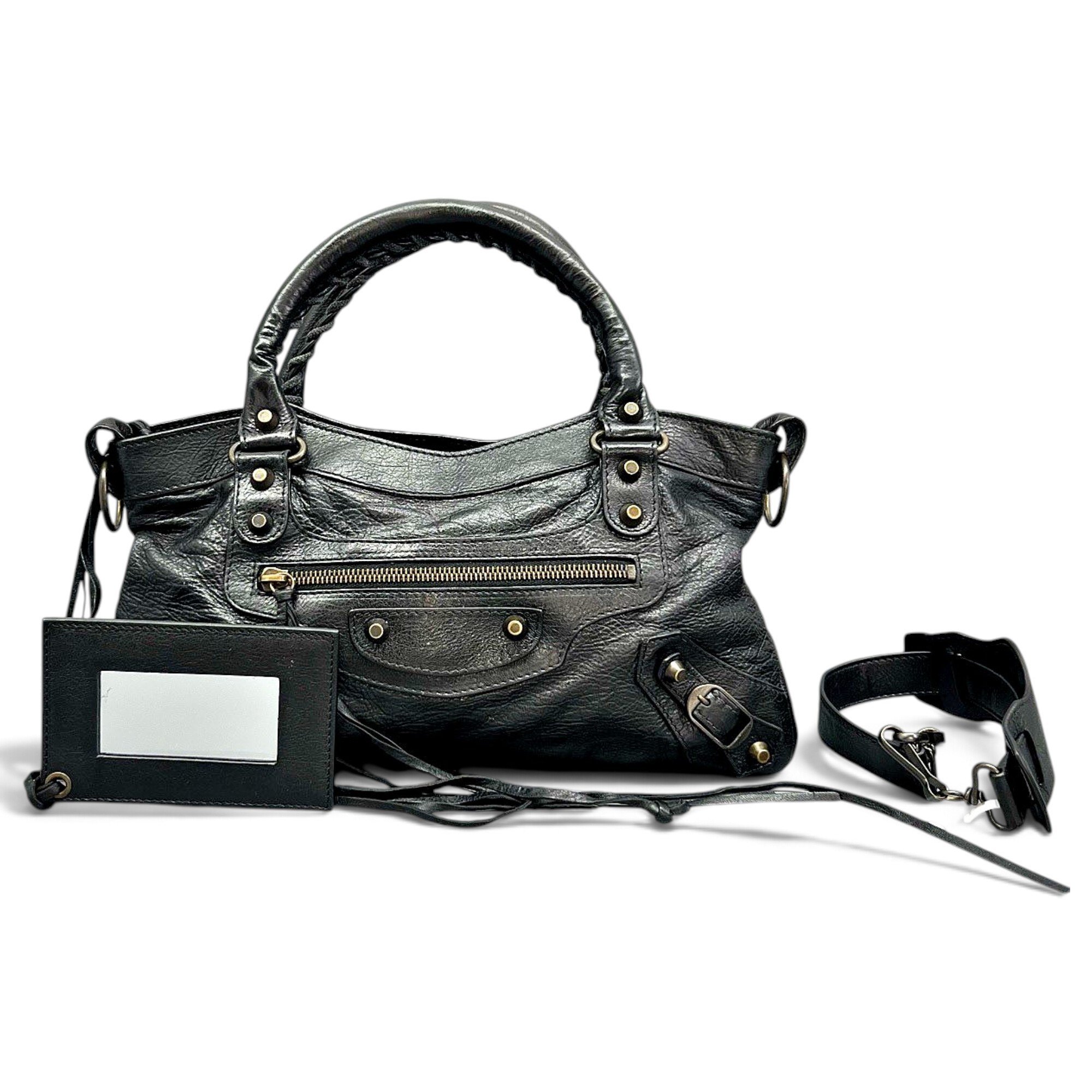 First leather handbag
