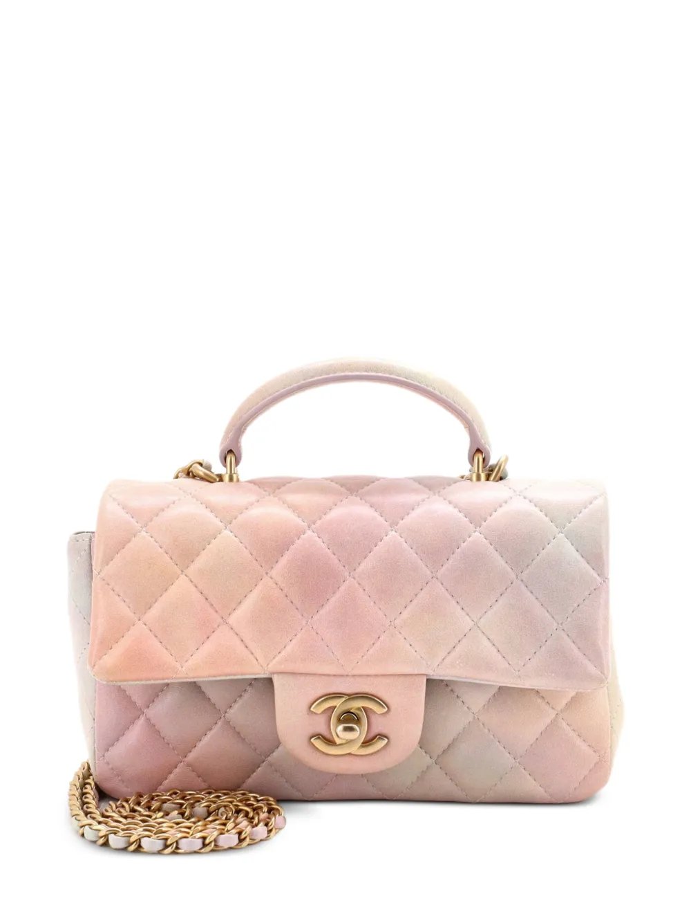 Classic Single Flap Top Handle Bag Quilted Ombre Lambskin Mini crossbody bag