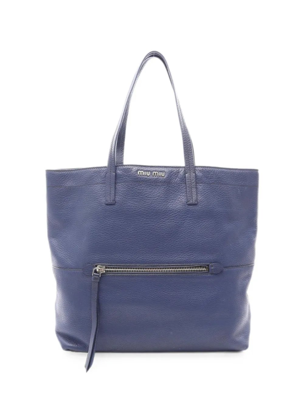 Miu Miu 2000s zip-pocket leather tote bag