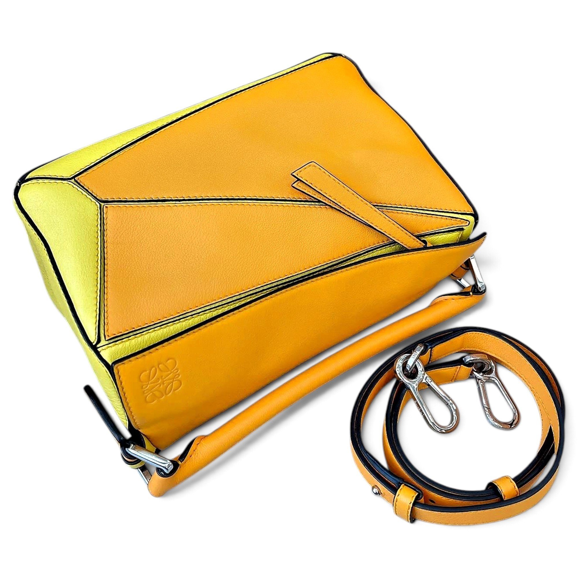 Puzzle leather handbag