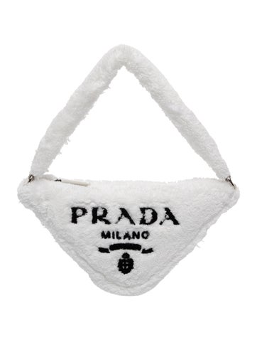 Prada Enameled Metal Triangle Triangle